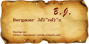 Bergauer Jónás névjegykártya